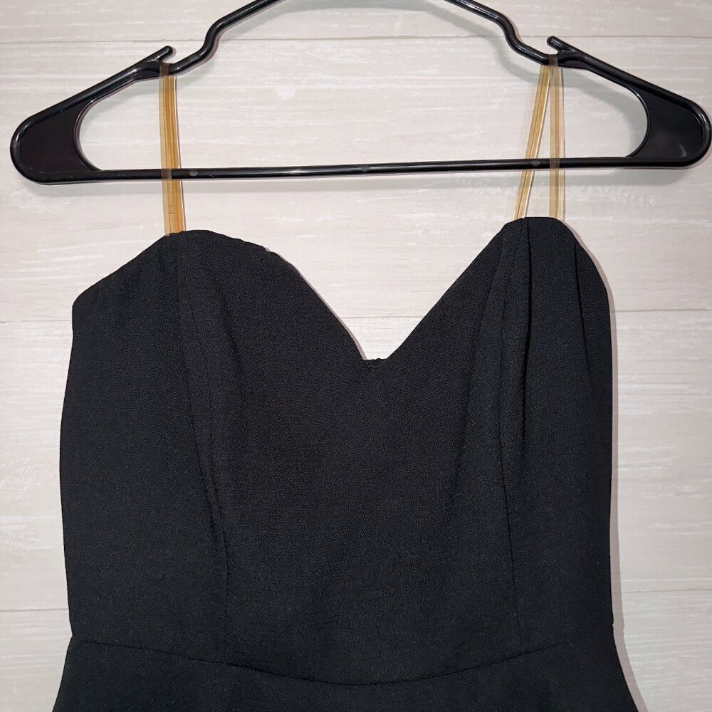 Do + Be Black Strapless Peplum Romper Women’s Small Elegant Party Outfit - Picture 4 of 6